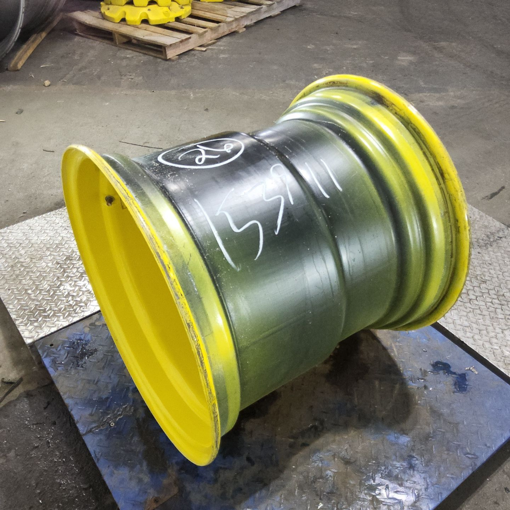 25"W x 26"D, John Deere Yellow 8-Hole Formed Plate , -0.38" Offset