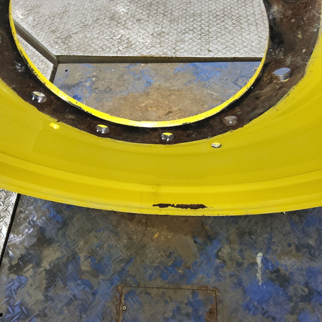 12"W x 54"D, John Deere Yellow 10-Hole Formed Plate , -9.25" Offset