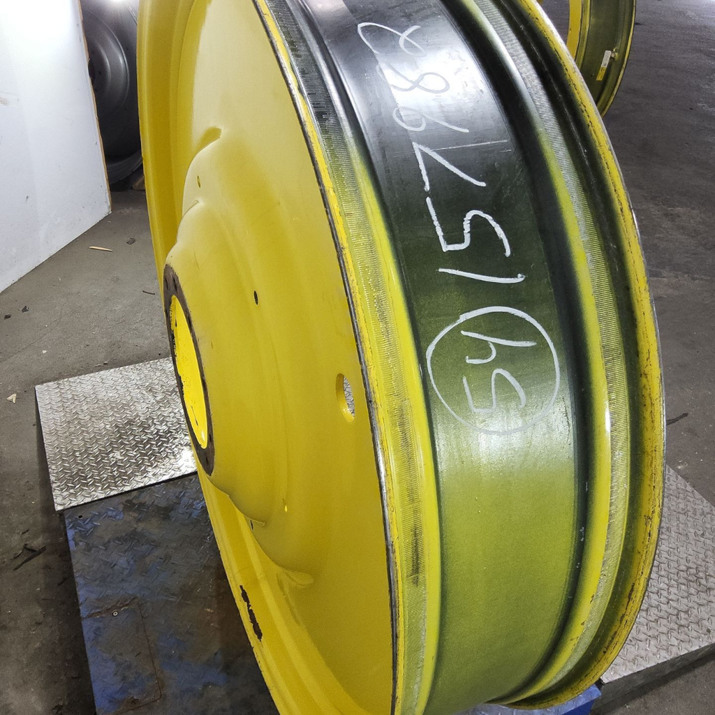 12"W x 54"D, John Deere Yellow 10-Hole Formed Plate , -9.25" Offset