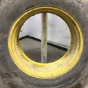 18.4/-34 Firestone Traction Field & Road R-1 on John Deere Yellow 0-Hole Double Bevel Ag 35%