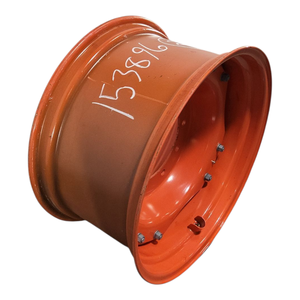 15"W x 28"D, Kubota Orange 8-Hole Waffle Wheel (Groups of 2 Bolts) , 2.5" Offset