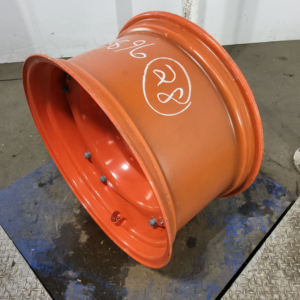 15"W x 28"D, Kubota Orange 8-Hole Waffle Wheel (Groups of 2 Bolts) , 2.5" Offset