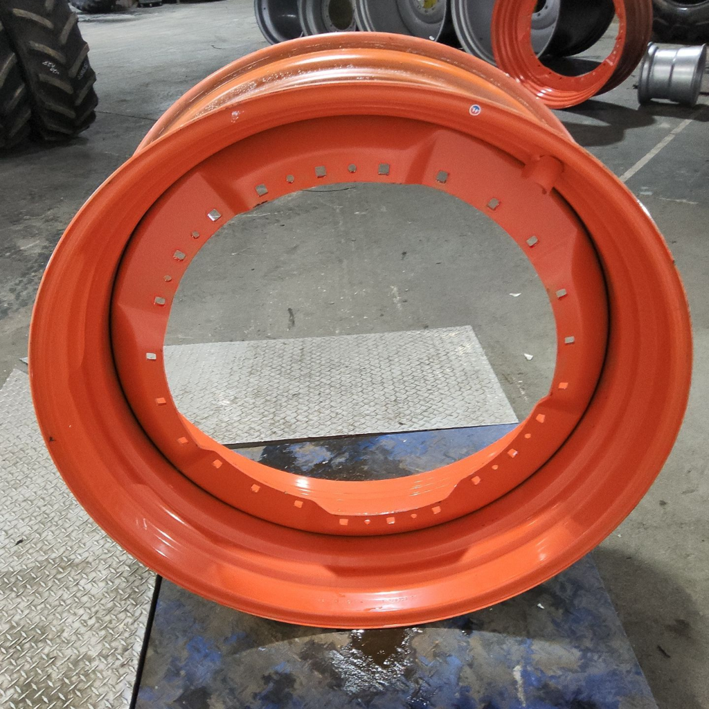 16"W x 42"D, Kubota Orange 12-Hole Waffle Wheel (Groups of 3 bolts) , -1.62" Offset