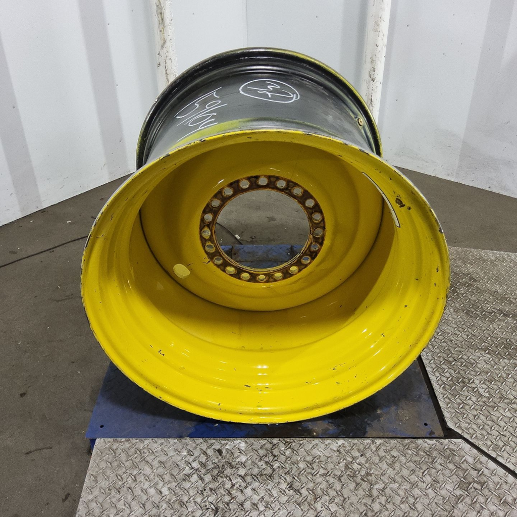 27"W x 32"D, John Deere Yellow 20-Hole Formed Plate , 0.38" Offset