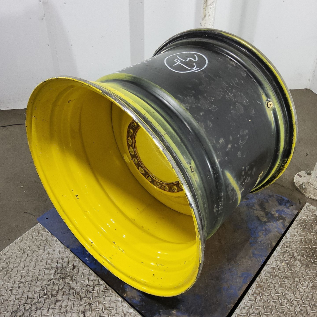 27"W x 32"D, John Deere Yellow 20-Hole Formed Plate , 0.38" Offset
