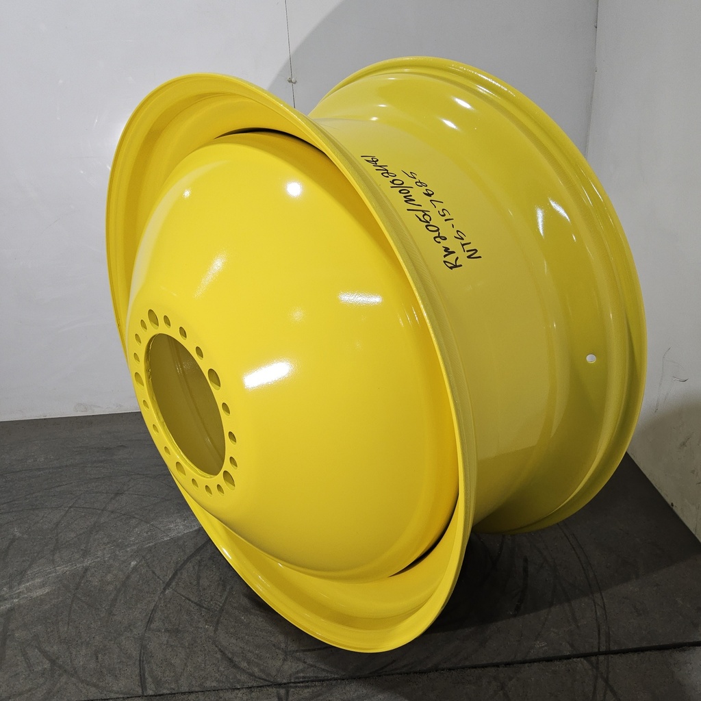 18"W x 42"D, John Deere Yellow 20-Hole Dolly Dual , -15" Offset