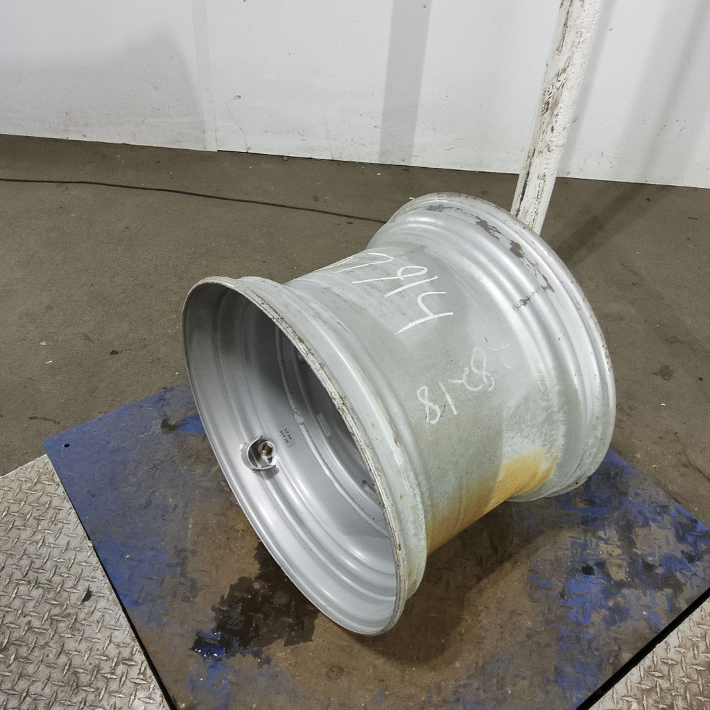 16"W x 22.5"D, Case IH Silver Mist 8-Hole Budd Stud Pilot Wheel , -0.06" Offset