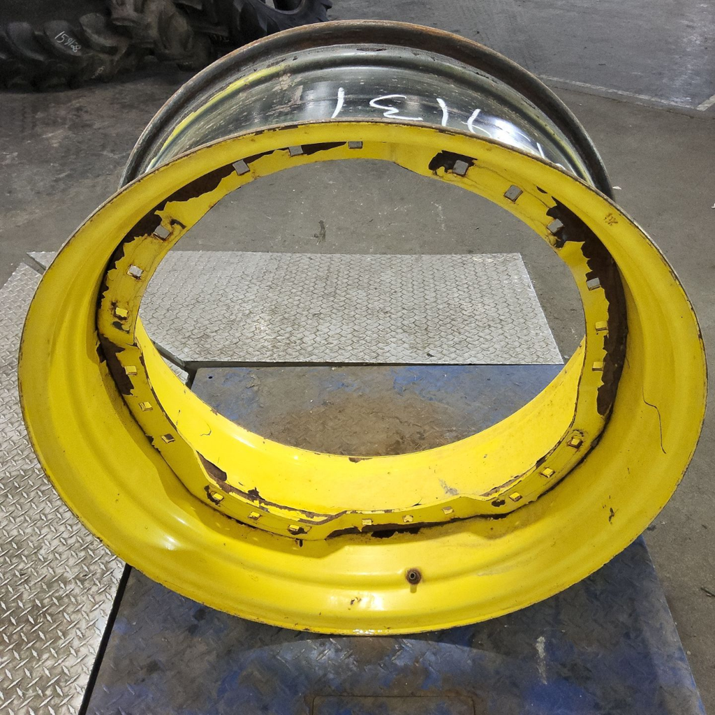 15"W x 34"D, John Deere Yellow 12-Hole Waffle Wheel (Groups of 3 bolts)