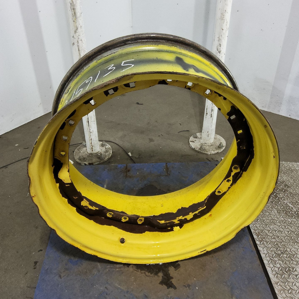 15"W x 34"D, John Deere Yellow 12-Hole Waffle Wheel (Groups of 3 bolts)