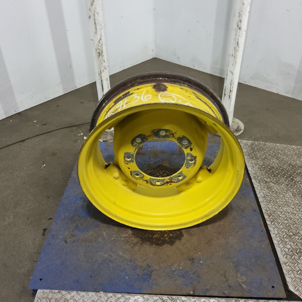10"W x 24"D, John Deere Yellow 8-Hole Rim with Clamp/U-Clamp (groups of 2 bolts)