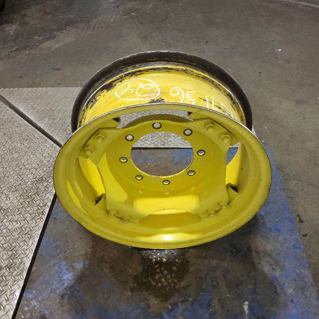 10"W x 24"D, John Deere Yellow 8-Hole Rim with Clamp/U-Clamp (groups of 2 bolts)