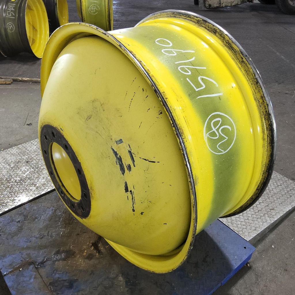16"W x 38"D, John Deere Yellow 10-Hole Dolly Dual , -15.12" Offset