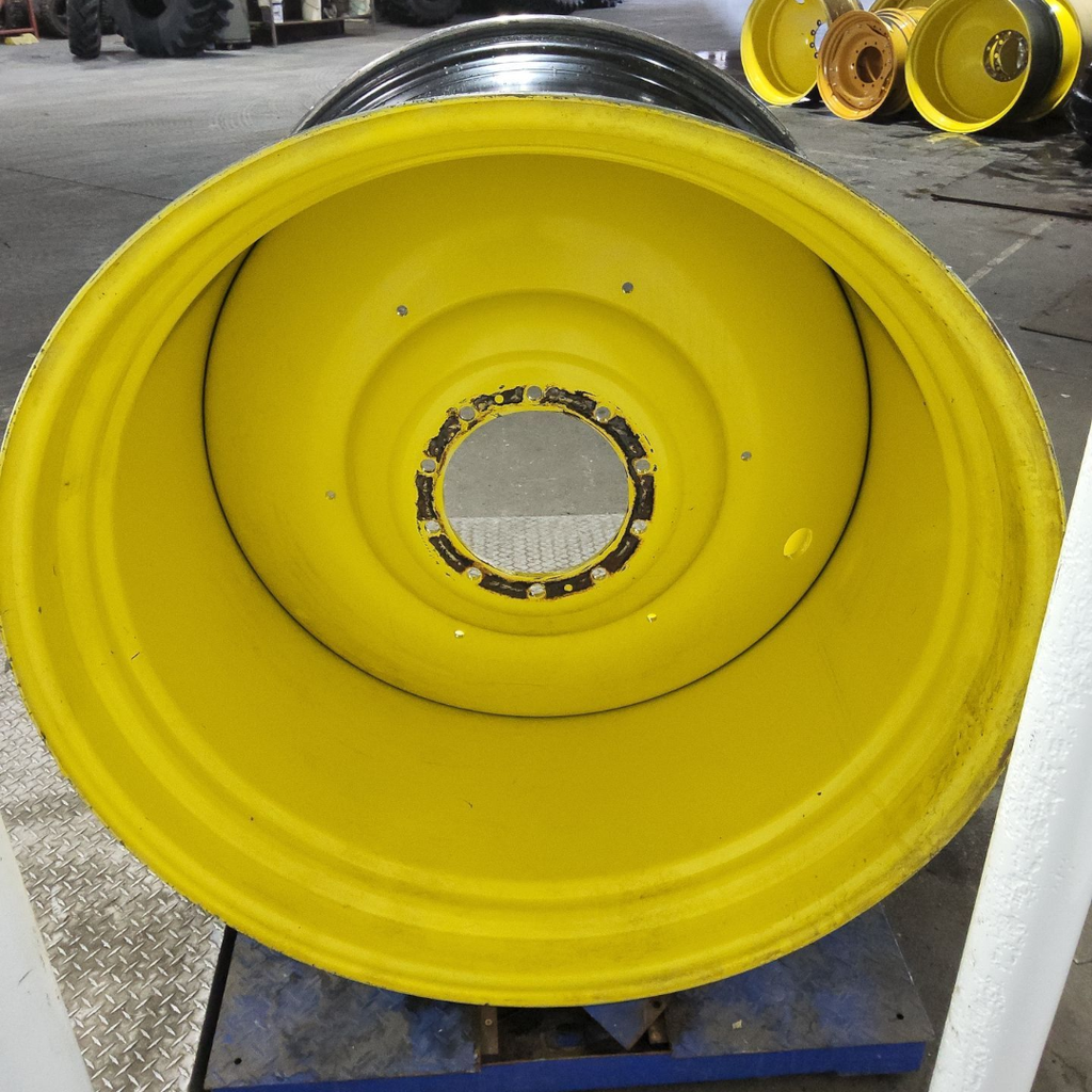 38"W x 46"D, John Deere Yellow 10-Hole Formed Plate , -4.12" Offset