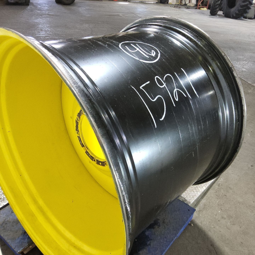 38"W x 46"D, John Deere Yellow 10-Hole Formed Plate , -4.12" Offset
