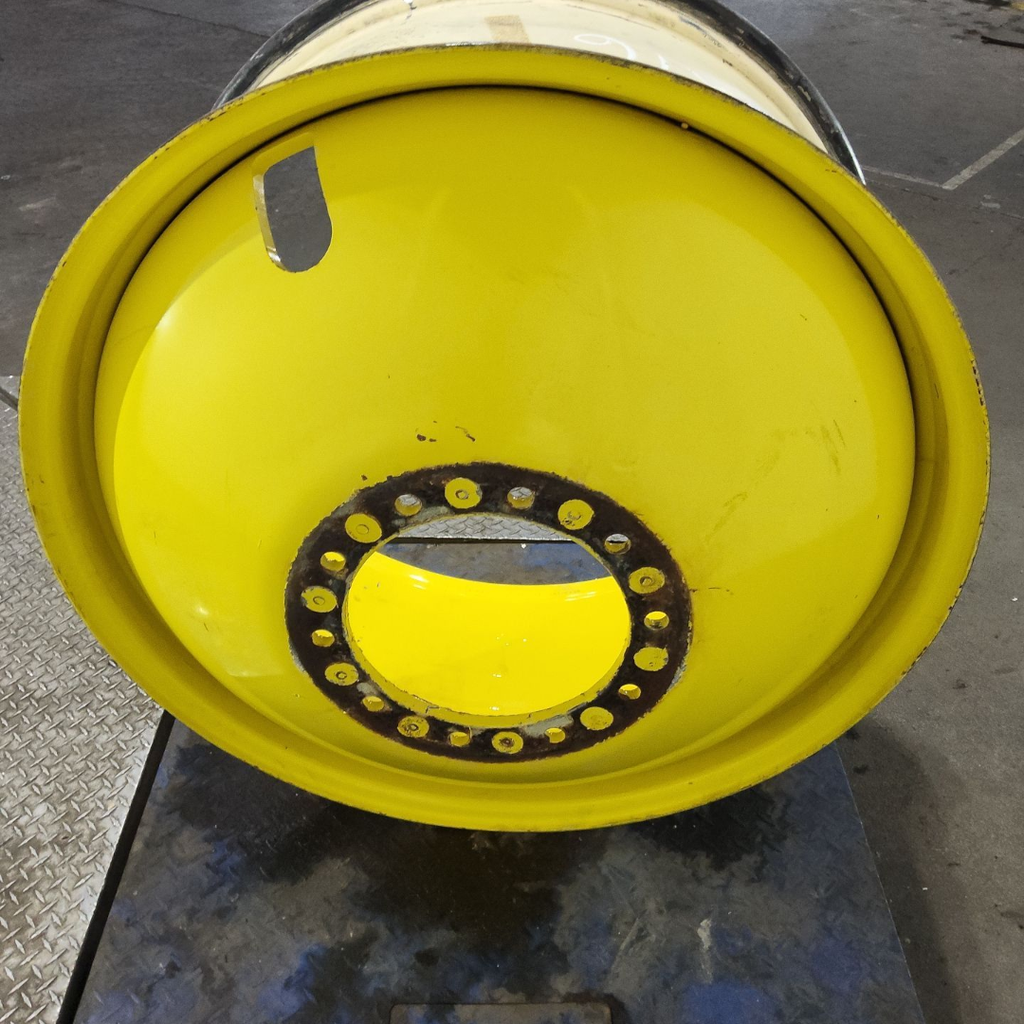 18"W x 38"D, John Deere Yellow 10-Hole Dolly Dual , -15.12" Offset