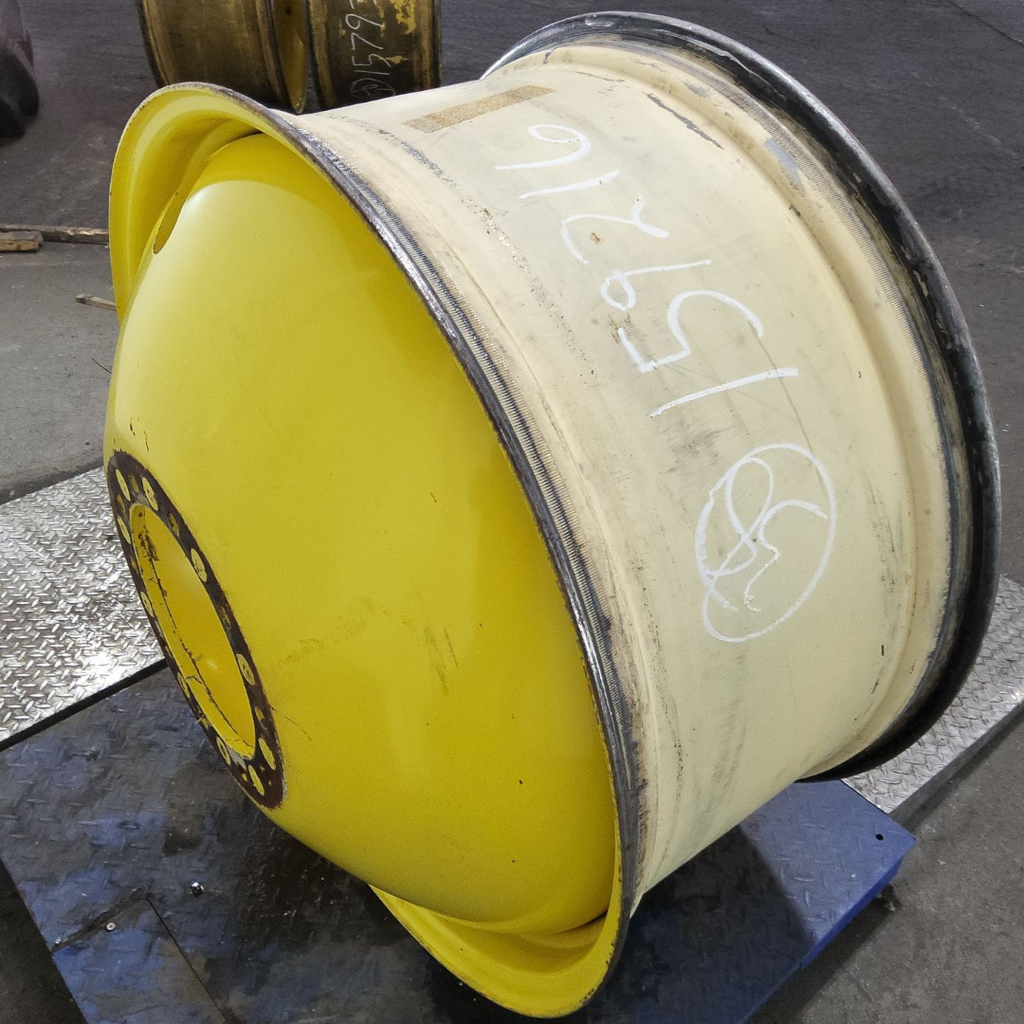 18"W x 38"D, John Deere Yellow 10-Hole Dolly Dual , -15.12" Offset