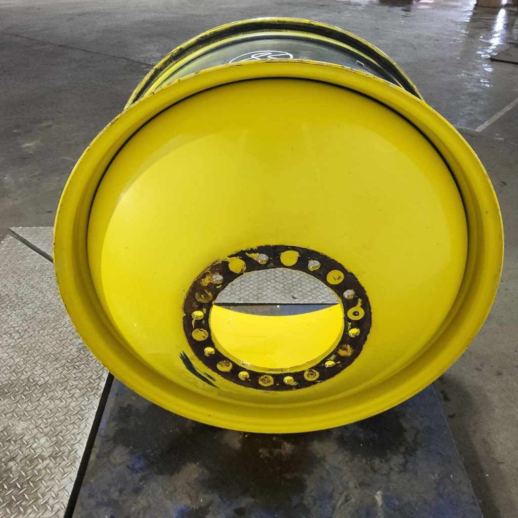 18"W x 38"D, John Deere Yellow 10-Hole Dolly Dual , -15.12" Offset