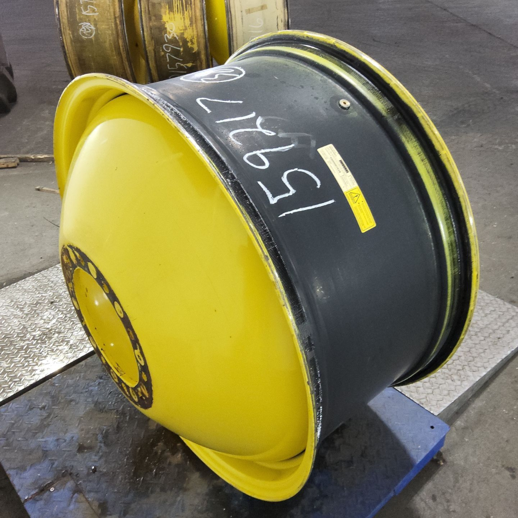18"W x 38"D, John Deere Yellow 10-Hole Dolly Dual , -15.12" Offset