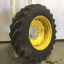 480/70R34 Firestone Radial 9000 R-1W on John Deere Yellow 12-Hole Waffle Wheel (Groups of 3 bolts) 75%