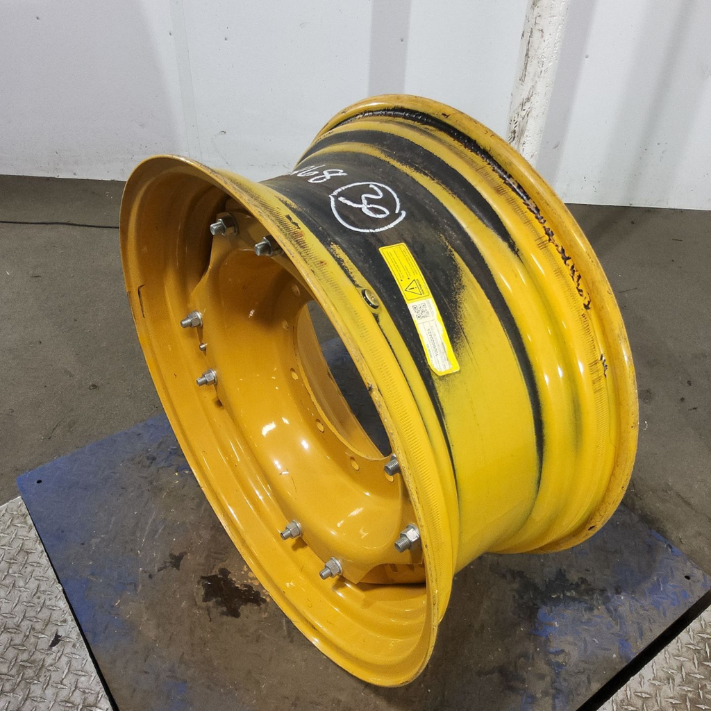 13"W x 30"D, New Holland White 8-Hole Waffle Wheel (Groups of 2 Bolts) , 6.88" Offset
