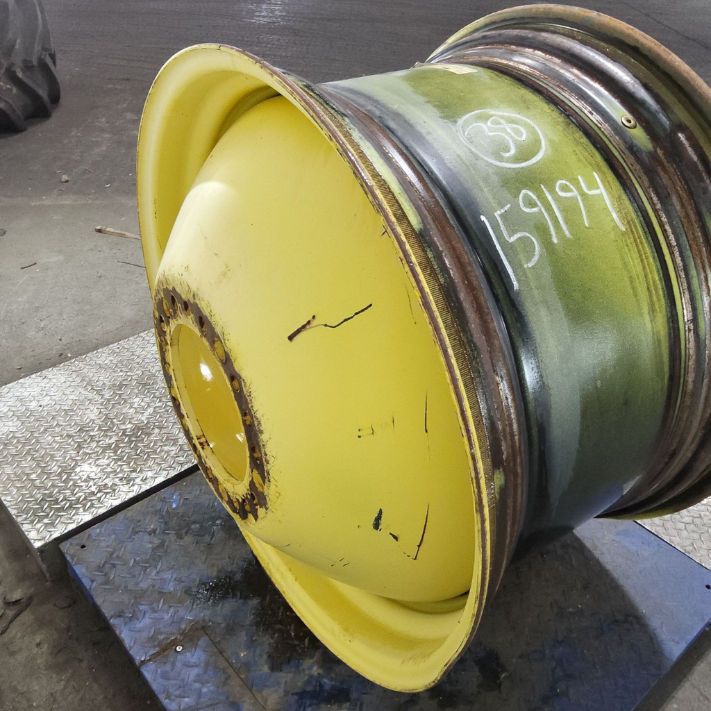 23"W x 38"D, John Deere Yellow 20-Hole Dolly Dual , -16.38" Offset