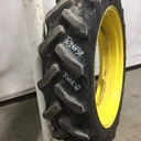 320/85R38 Goodyear Farm DT800 Super Traction R-1W on John Deere Yellow 12-Hole Waffle Wheel (Groups of 3 bolts) 50%