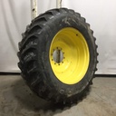 480/80R38 Goodyear Farm Dyna Torque Radial R-1 on John Deere Yellow 10-Hole Formed Plate W/Weight Holes 45%