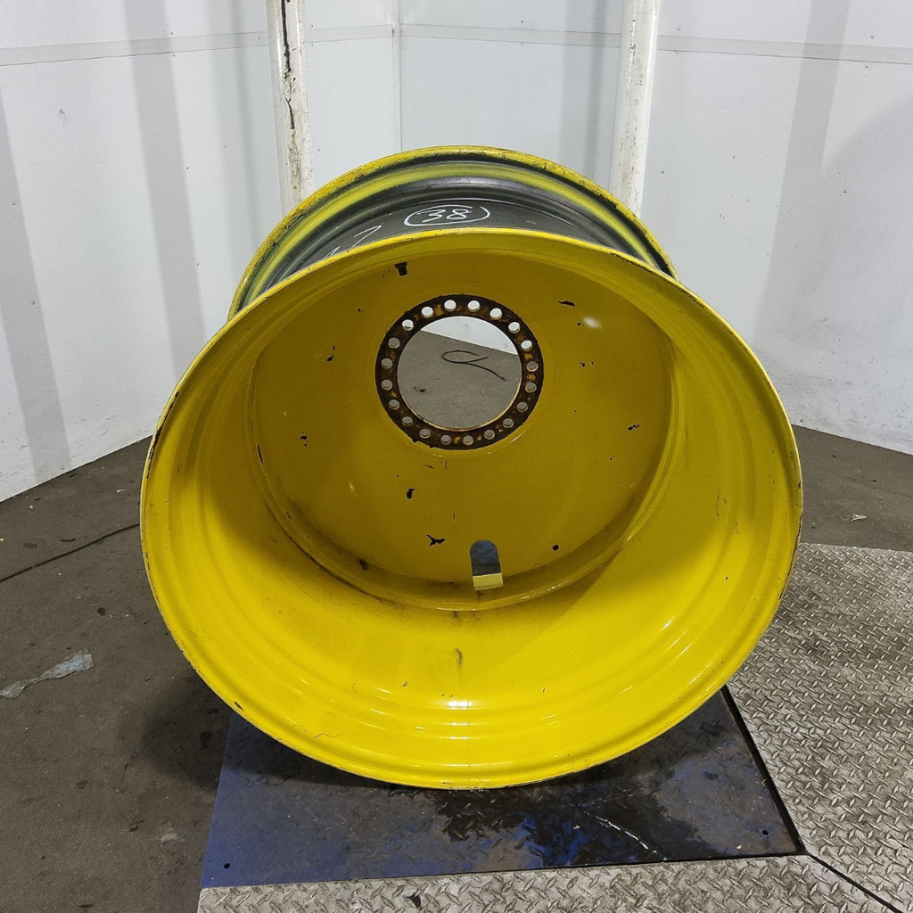 23"W x 38"D, John Deere Yellow 20-Hole Dolly Dual , -16.38" Offset