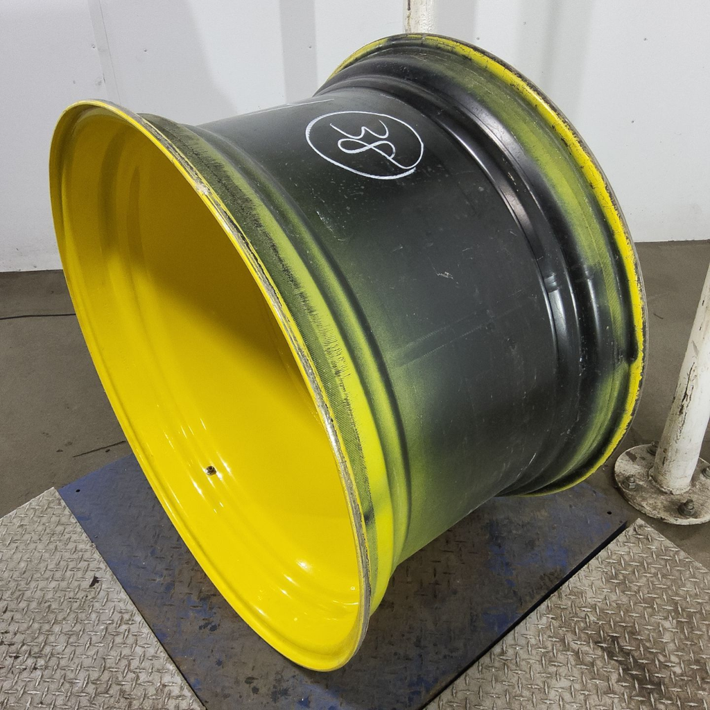 23"W x 38"D, John Deere Yellow 20-Hole Dolly Dual , -16.38" Offset
