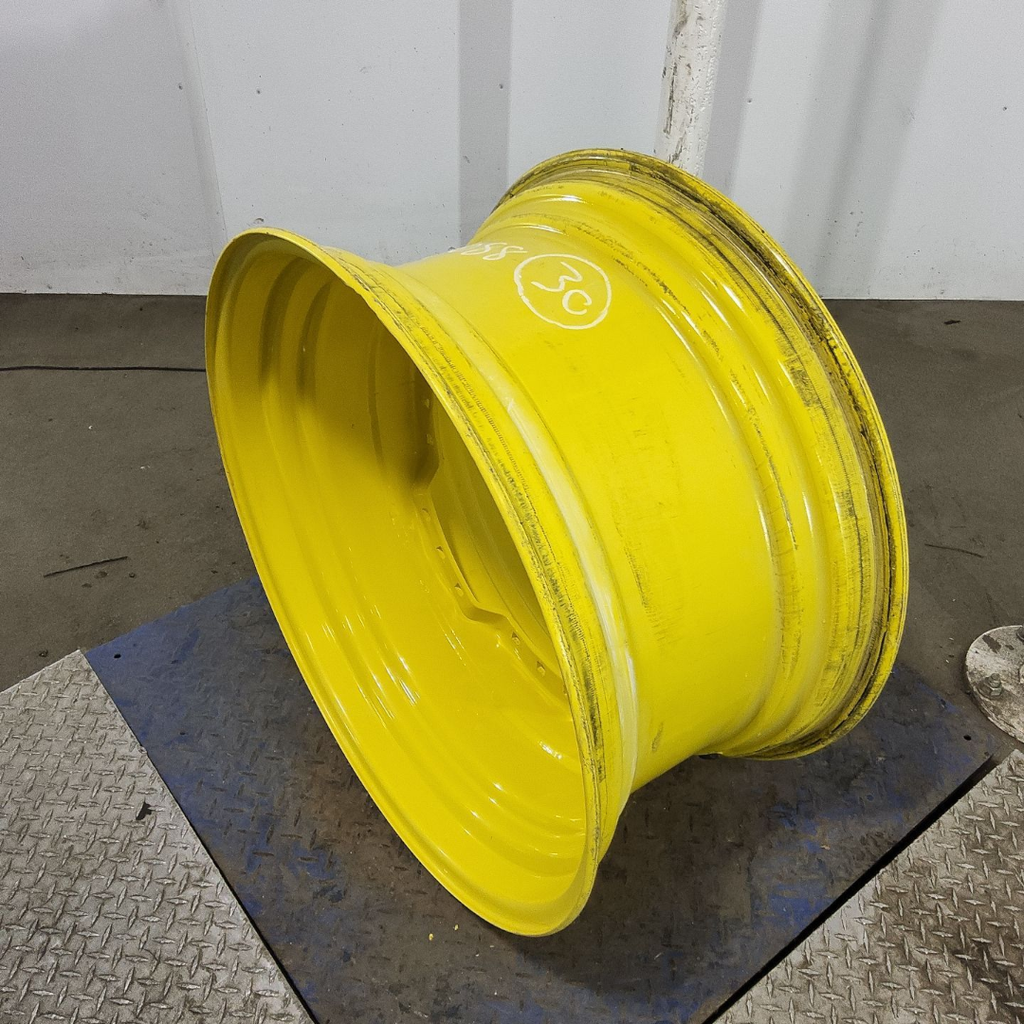 15"W x 30"D, John Deere Yellow 12-Hole Waffle Wheel (Groups of 3 bolts)