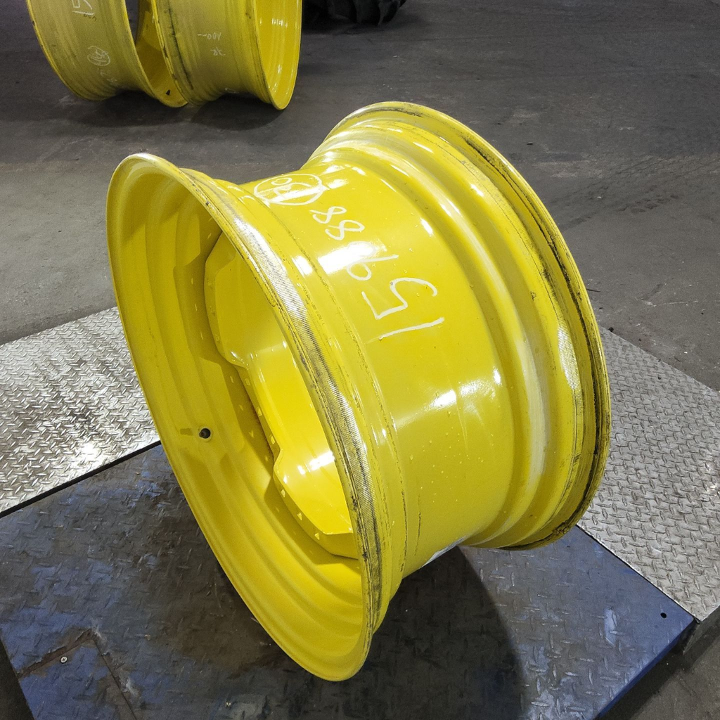 15"W x 30"D, John Deere Yellow 12-Hole Waffle Wheel (Groups of 3 bolts)