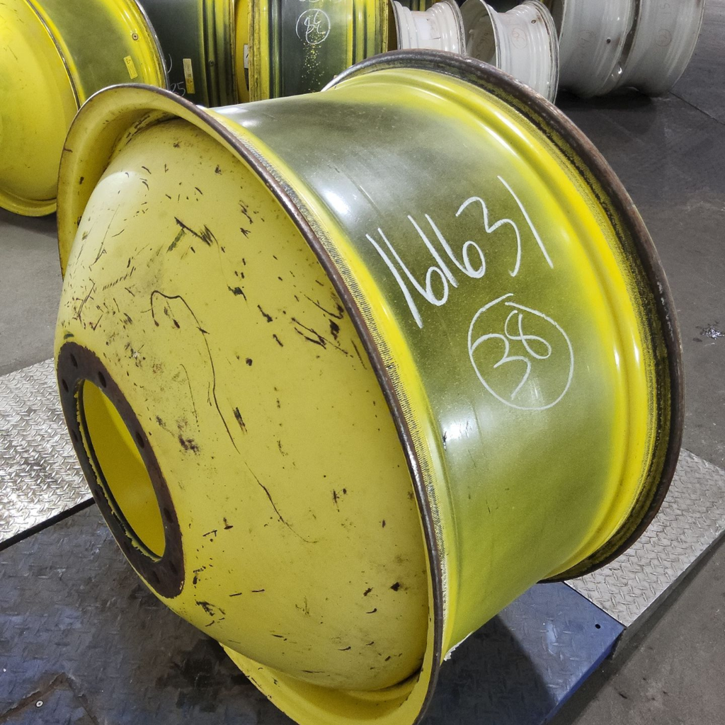 18"W x 38"D, John Deere Yellow 10-Hole Dolly Dual , -15.38" Offset