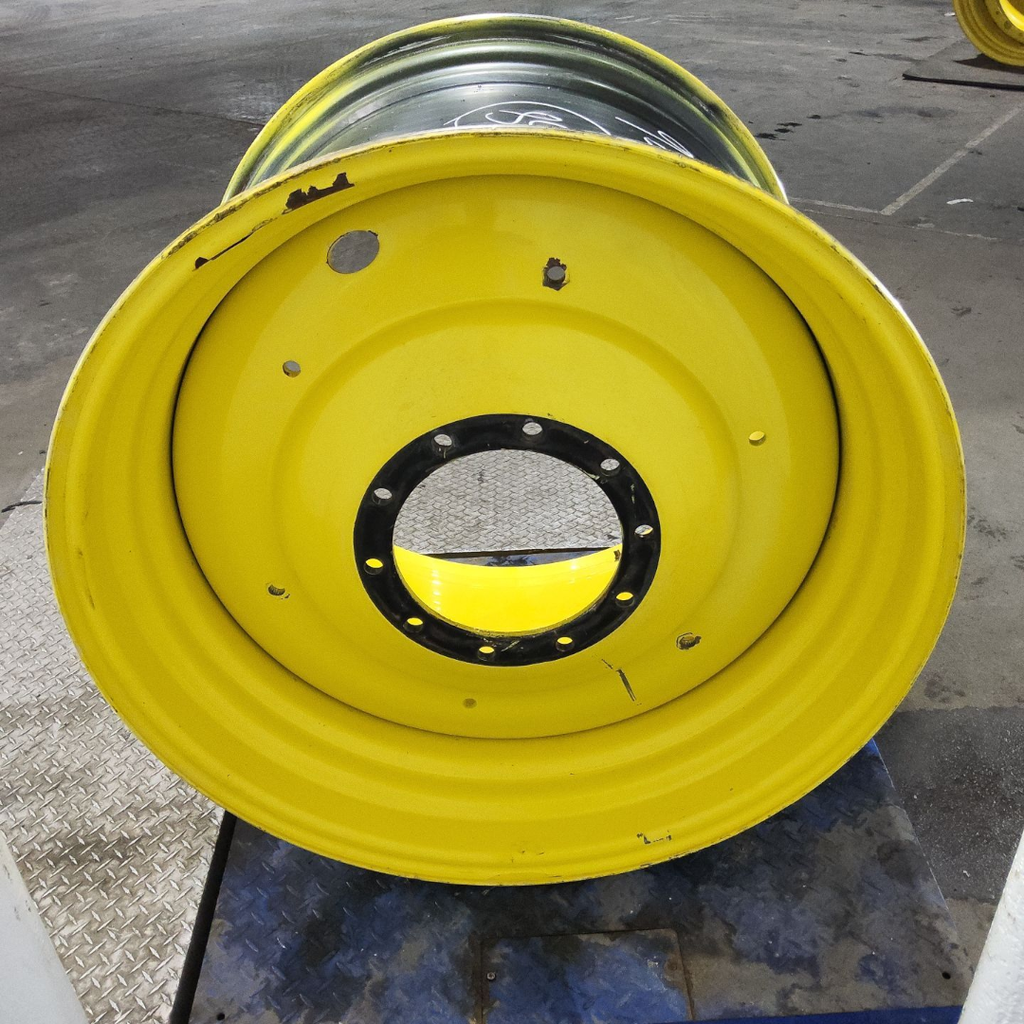27"W x 38"D, John Deere Yellow 10-Hole Formed Plate , -11.12" Offset
