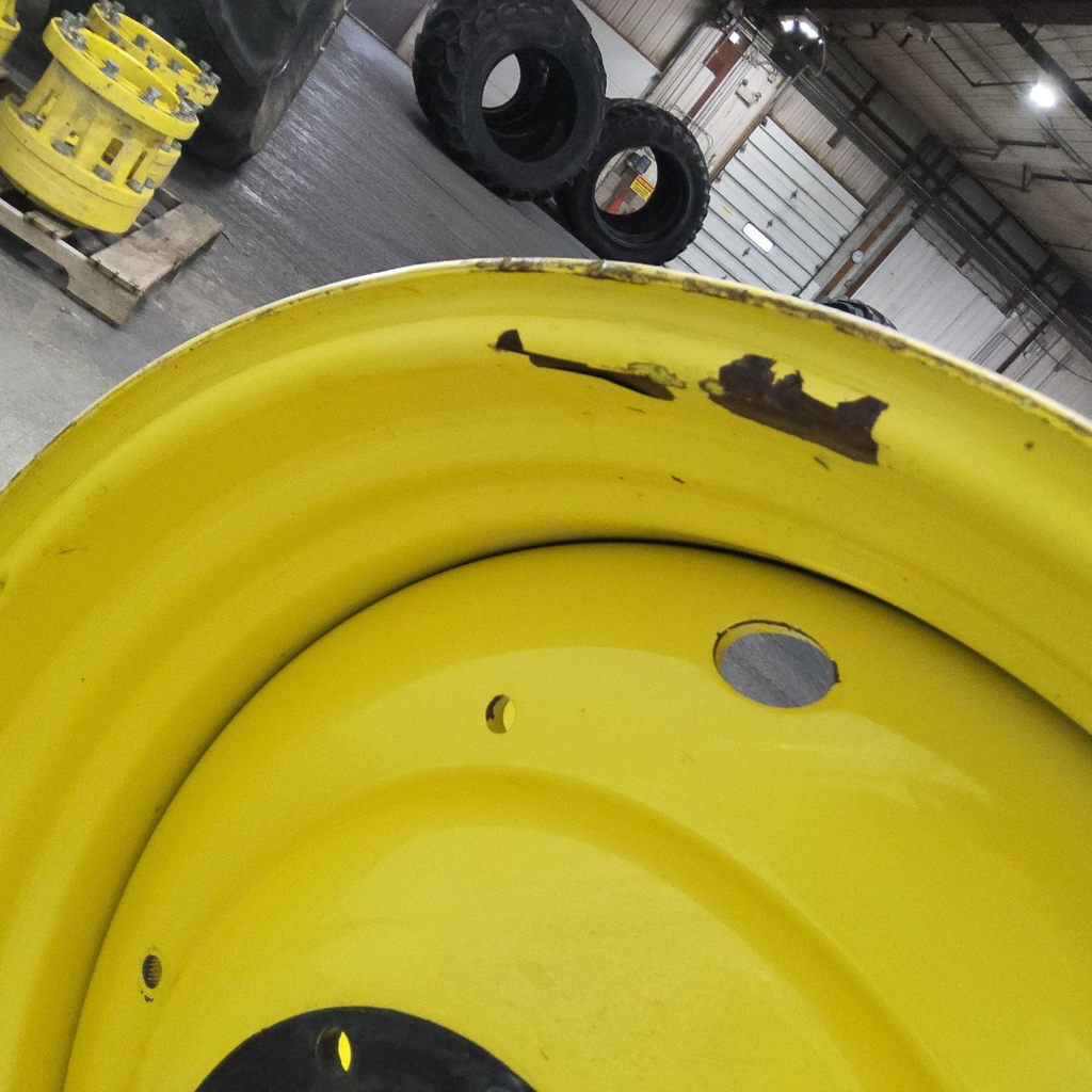 27"W x 38"D, John Deere Yellow 10-Hole Formed Plate , -11.12" Offset