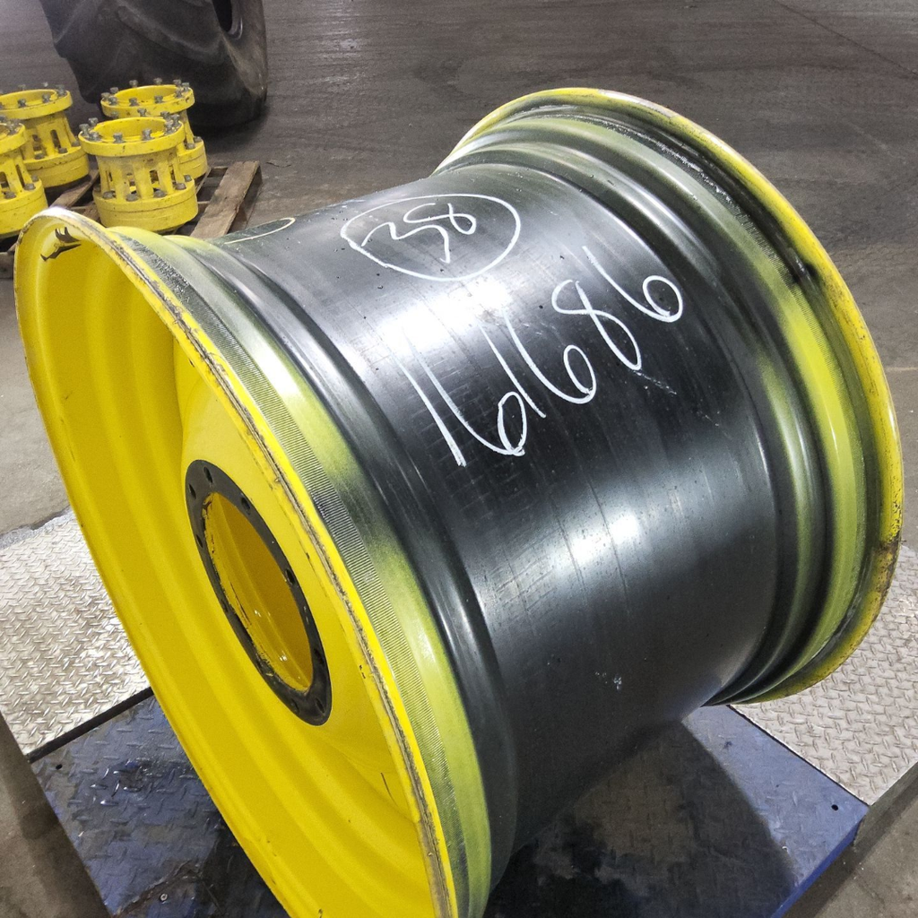 27"W x 38"D, John Deere Yellow 10-Hole Formed Plate , -11.12" Offset