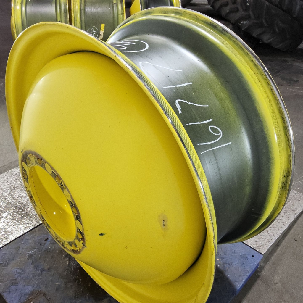 18"W x 42"D, John Deere Yellow 10-Hole Dolly Dual , -15.38" Offset