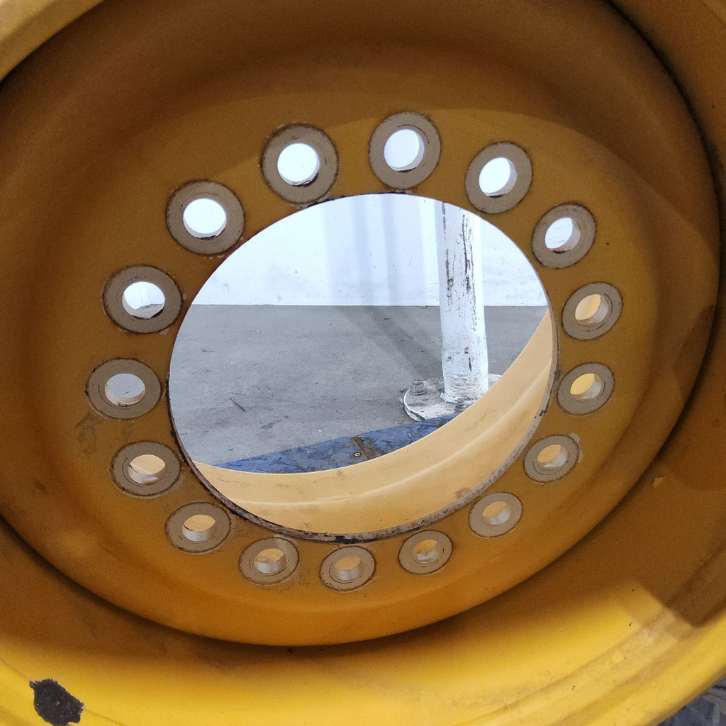 17"W x 25"D, John Deere Construction Yellow 16-Hole 3 Piece Formed Plate , 4" Offset