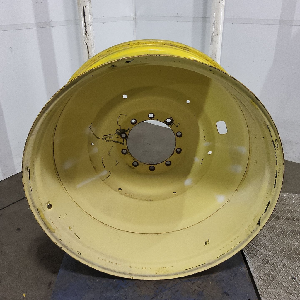 18"W x 42"D, John Deere Yellow 10-Hole Formed Plate , -8.82" Offset