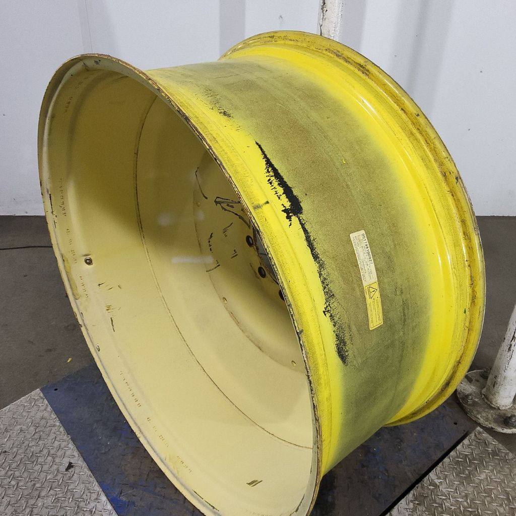 18"W x 42"D, John Deere Yellow 10-Hole Formed Plate , -8.82" Offset