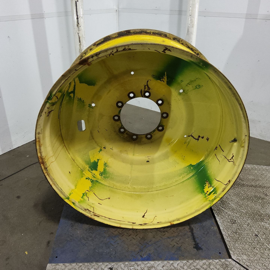 18"W x 42"D, John Deere Yellow 10-Hole Formed Plate , -8.88" Offset