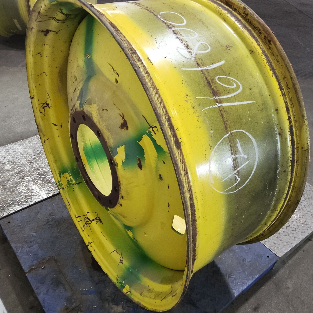 18"W x 42"D, John Deere Yellow 10-Hole Formed Plate , -8.88" Offset