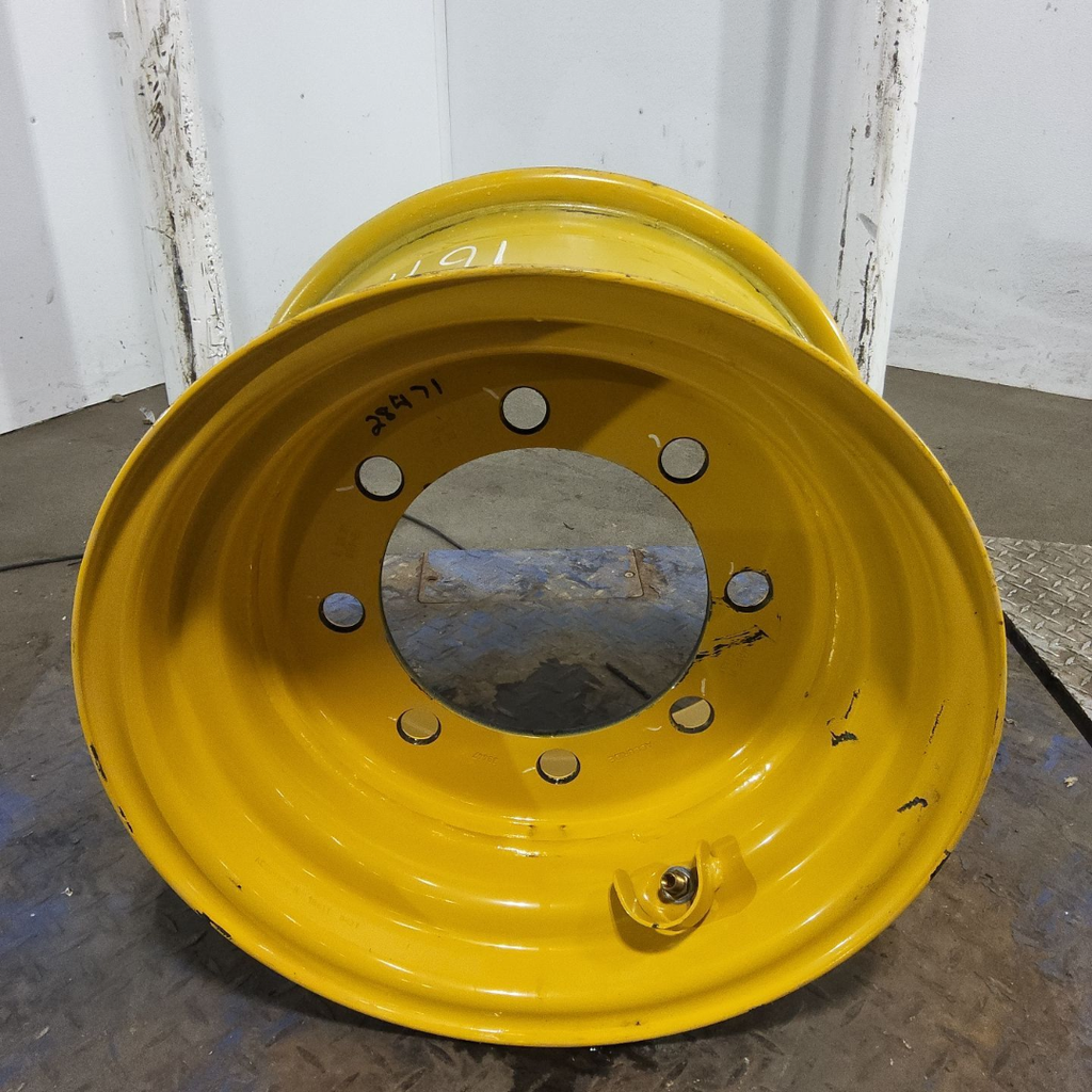 11"W x 18"D, John Deere Construction Yellow 8-Hole Flat Plate , 0.38" Offset