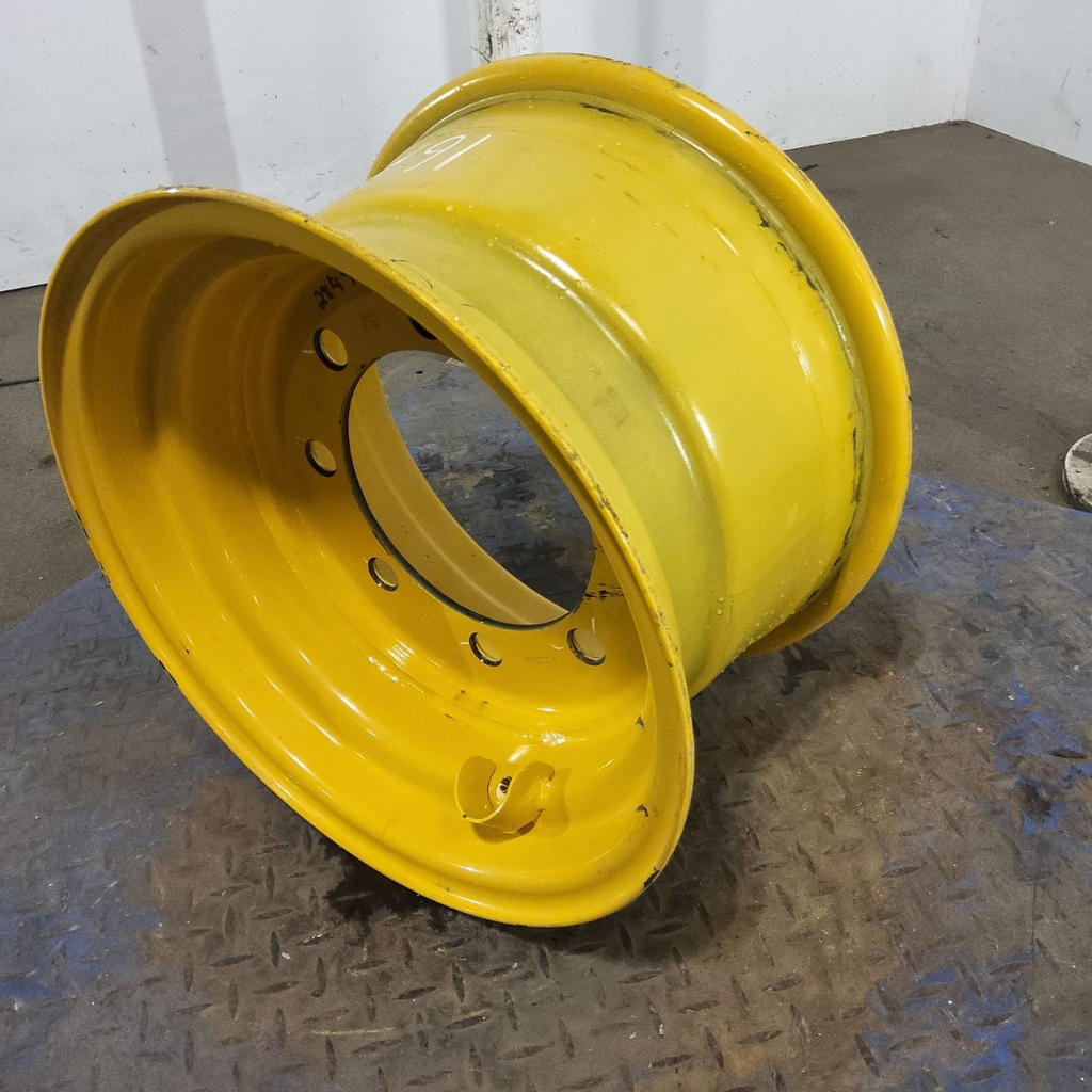 11"W x 18"D, John Deere Construction Yellow 8-Hole Flat Plate , 0.38" Offset