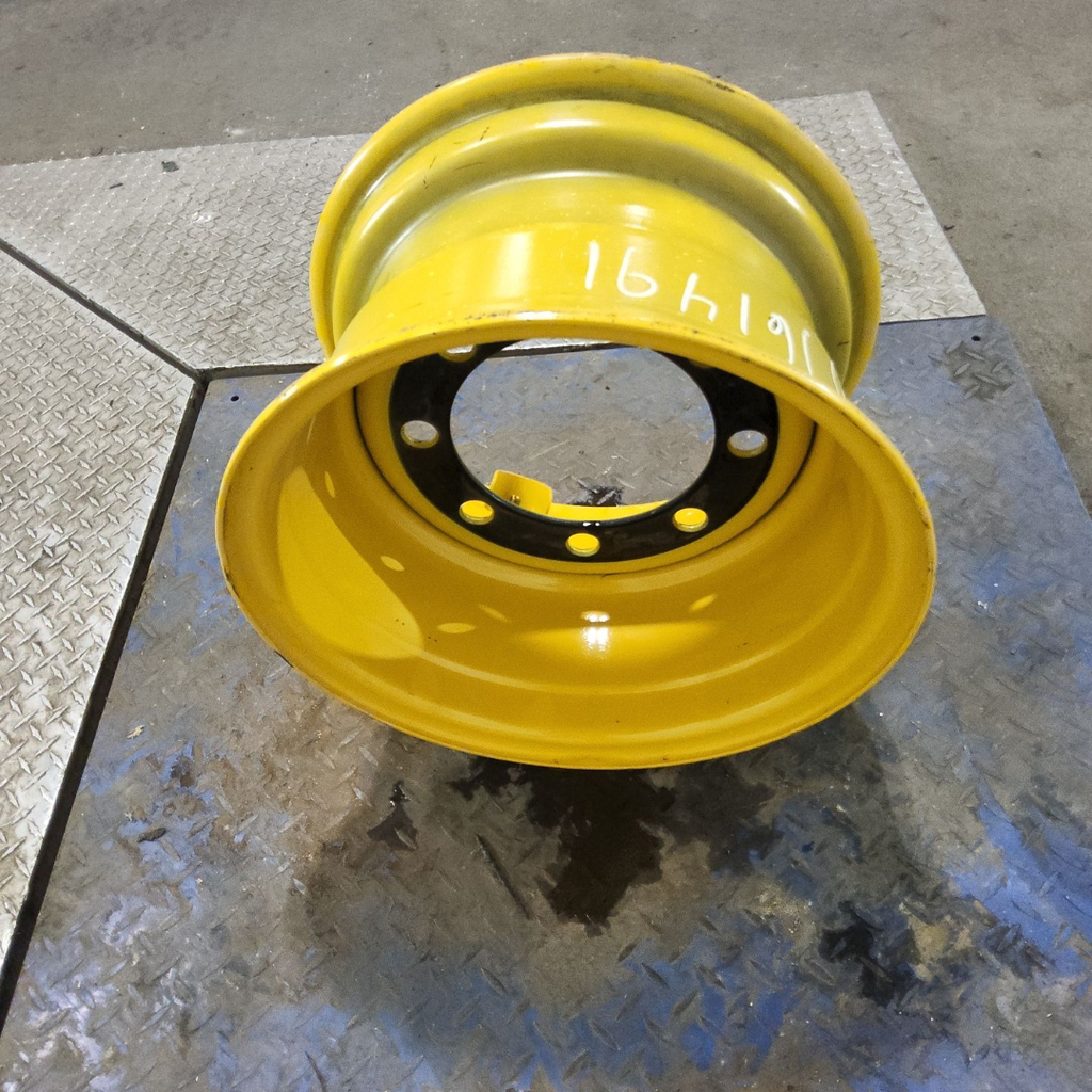 11"W x 18"D, John Deere Construction Yellow 8-Hole Flat Plate , 0.38" Offset