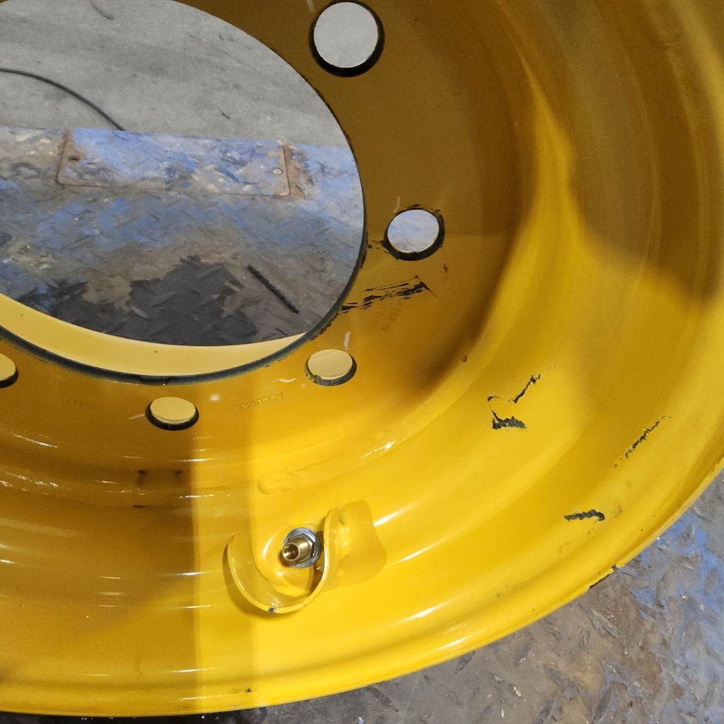 11"W x 18"D, John Deere Construction Yellow 8-Hole Flat Plate , 0.38" Offset