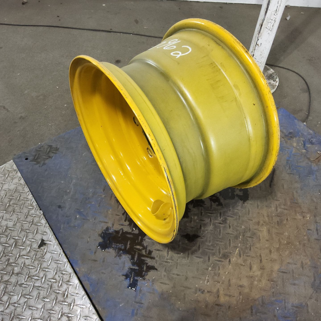 11"W x 18"D, John Deere Construction Yellow 8-Hole Flat Plate , 0.38" Offset