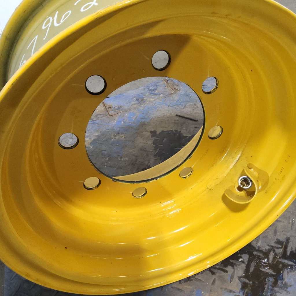 11"W x 18"D, John Deere Construction Yellow 8-Hole Flat Plate , 0.38" Offset
