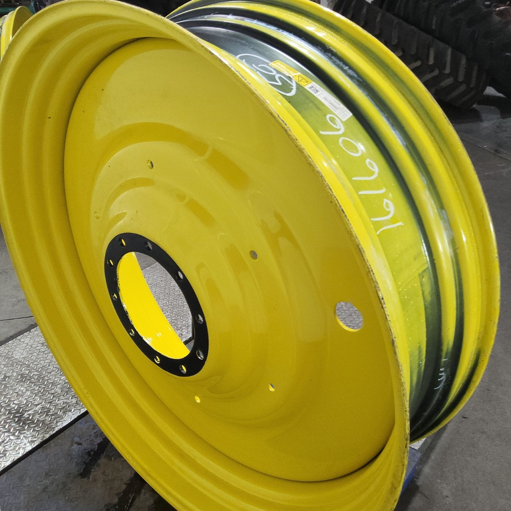 15"W x 50"D, John Deere Yellow 10-Hole Formed Plate , -6.88" Offset