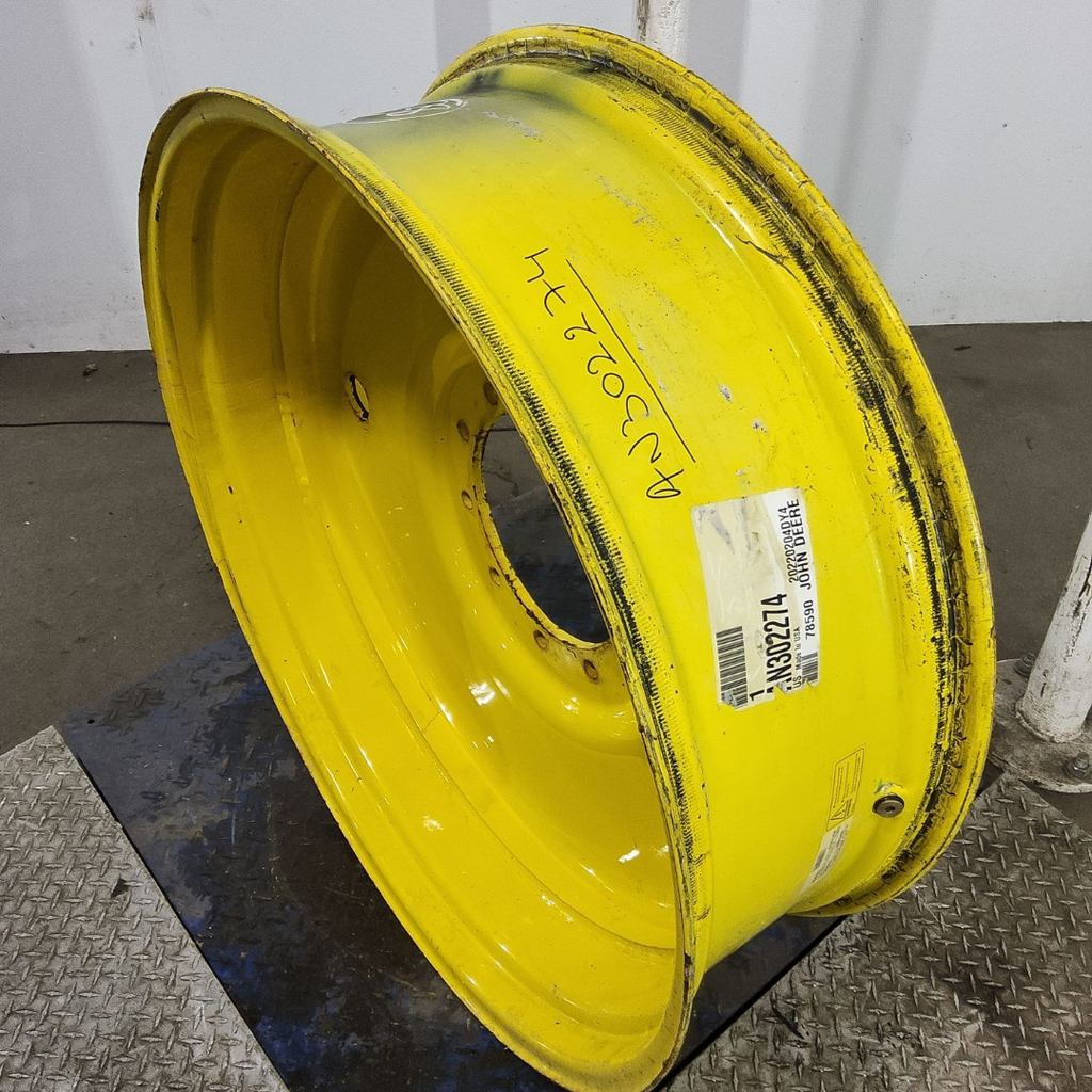 12"W x 38"D, John Deere Yellow 10-Hole Formed Plate Sprayer , 3.12" Offset