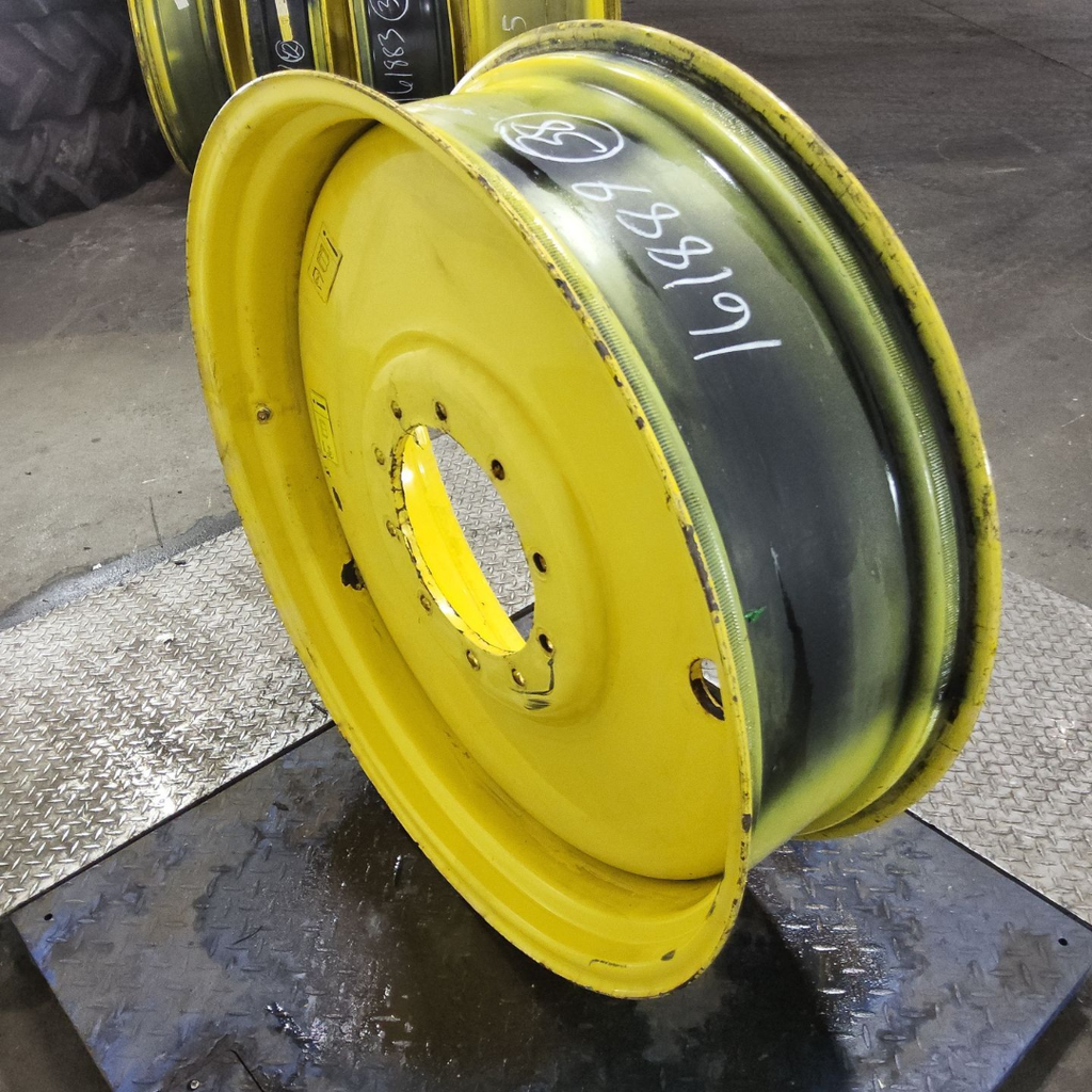 12"W x 38"D, John Deere Yellow 10-Hole Formed Plate Sprayer , 3.12" Offset